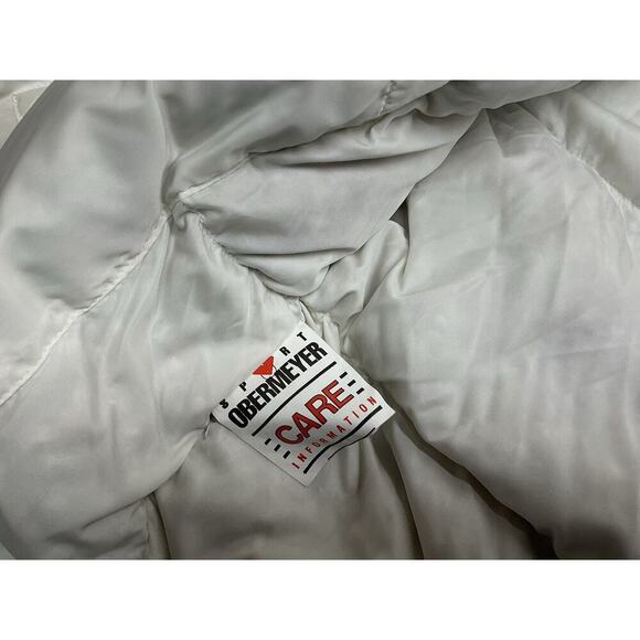 Vintage Obermeyer Sport Puffer Down Ski Parka Jacket White Fur Collar Size 8 - Picture 12 of 16